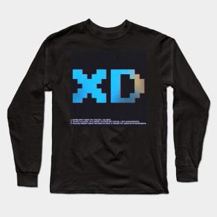 XD blue retro funny Gamer's laugh Long Sleeve T-Shirt